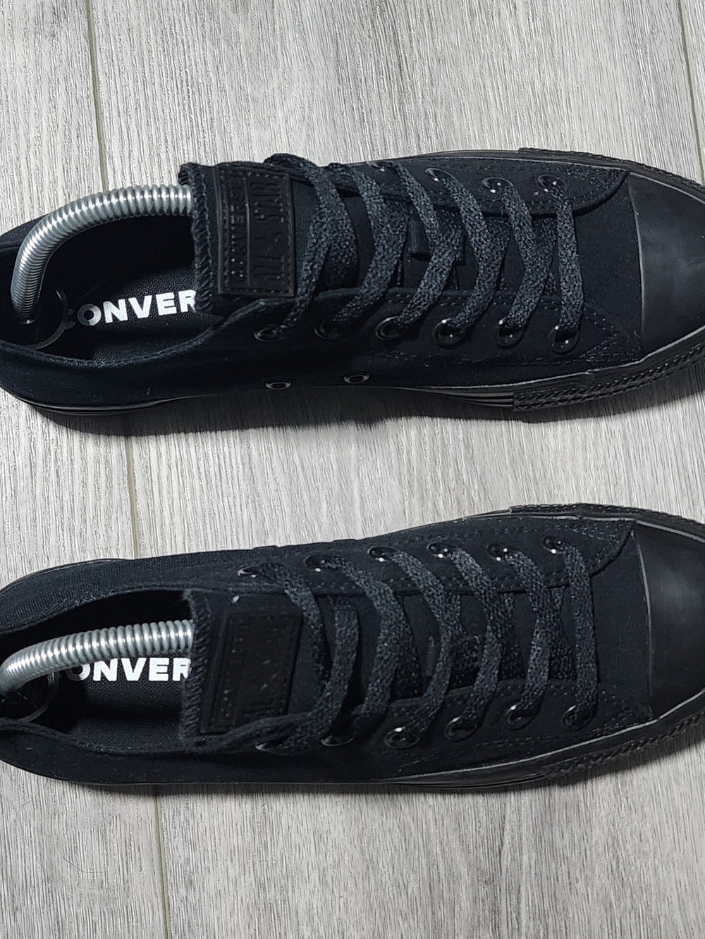 NWOB Converse Chuck Taylor All Star Black Monochrome Low Top Sneakers Womens 9.5 - Picture 6 of 8